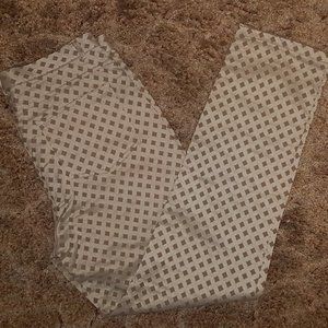 4/$20 | Beige Pants with Embroidered Diamond Design